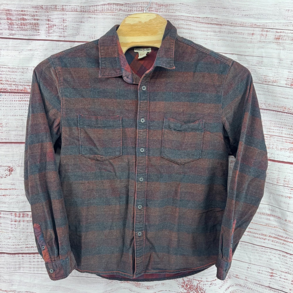 Carbon 2 Cobalt Flannel Shirt Mens Large Button Front‎ Double Pocket Casual